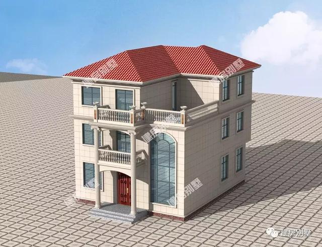 10×12米农村别墅设计图，旋转楼梯、豪华主卧，一看就气派