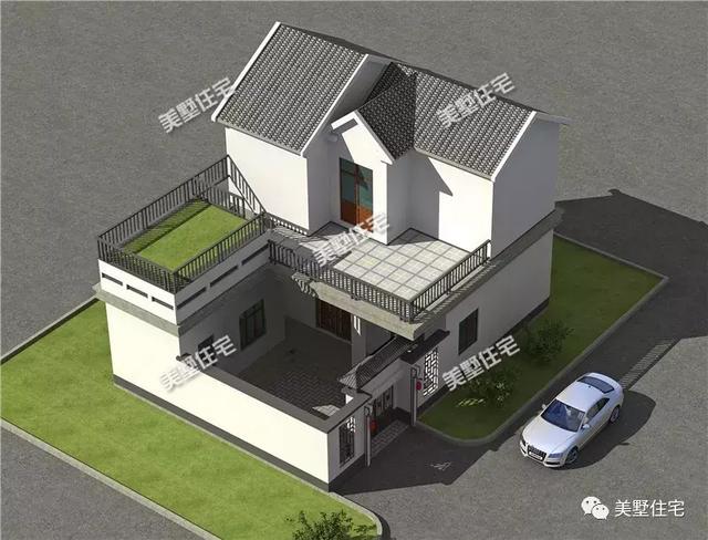 3款带堂屋的新中式别墅设计图户型，适合农村生活的设计，实用性超强