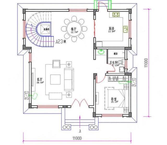 三层自建别墅设计图，结构非常简单，稍有经验的工程队，拿图就可以建房了