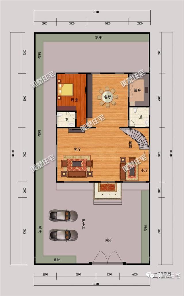 12X16米三层别墅设计图，6室2厅，有院子才叫真气派