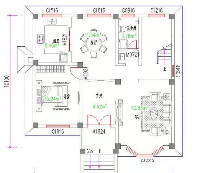 新农村自建房德式风格户型!平面 装修