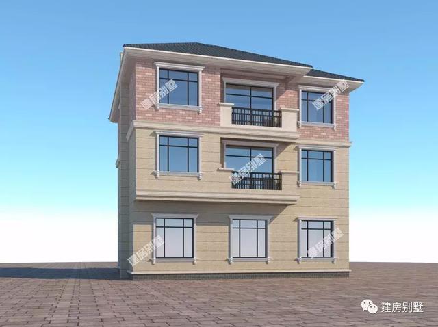 三层复式农村别墅设计图，12×11米带阳台挑空大客厅，让人向往的房子