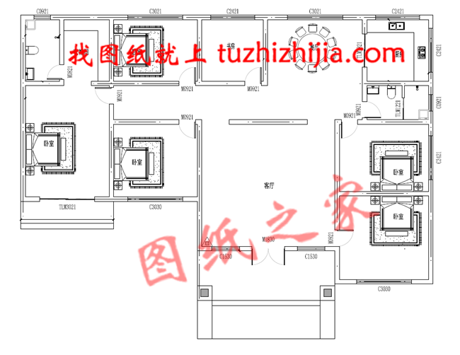 美式和田园风格结合的农村一层平房,带效果图