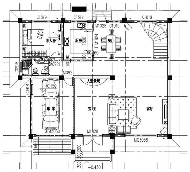 新中式四层复式别墅设计图，造价55万，能最大需要的满足生活需要