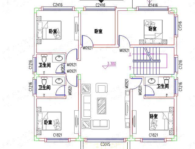 12×11米10卧带车库中式风格三层别墅设计图，主体造价大概32万，关键实用性强
