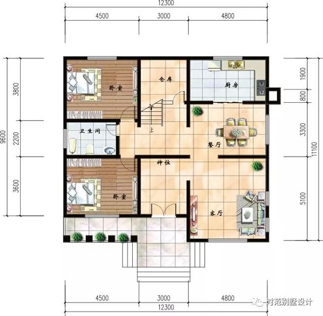 小户型两层简欧式别墅设计图，高端、大气、上档次，5室2厅，特别适合农村自建