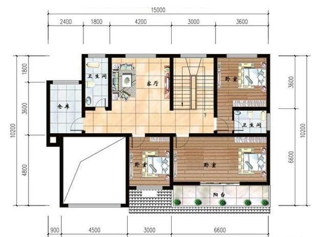 3款二层复式小别墅设计图，挑空客厅设计，外观漂亮内部实用