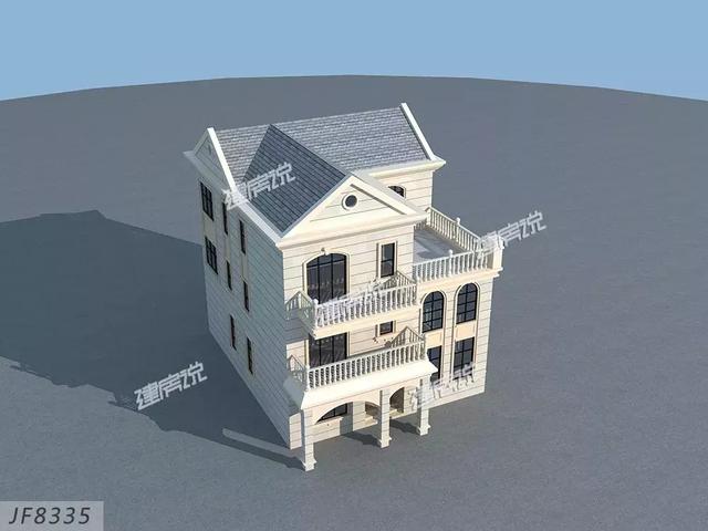 带露台的两款三层别墅设计图，简单漂亮又划算，造价都是30万左右。