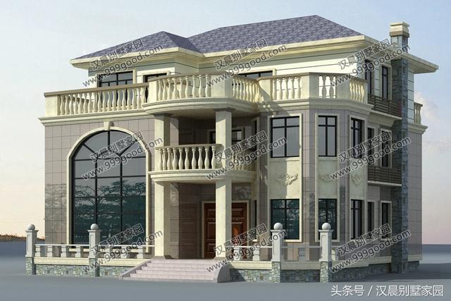 三层别墅设计图，15X14米，选用砖混结构，施工简单，造价经济
