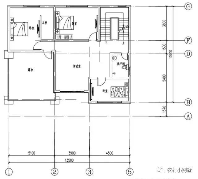 13.5×12米三层大落地窗农村房屋设计图，在村里建倍有面子
