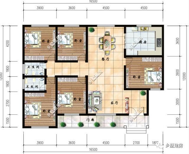 三栋一层别墅设计图，造价都是15万左右，轻轻松松就可以建成！
