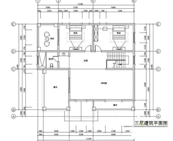14×13米三层农村别墅设计图，带堂屋+双露台，主体造价大概42万左右。