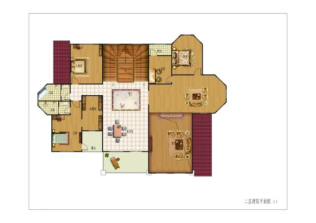 四栋三层别墅设计图，简单实用，户型温馨，适合农村建设。