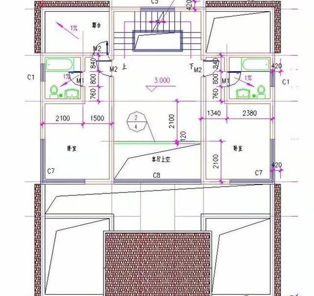 12×15米三层中式别墅设计图，带挑空客厅，主体造价30万左右。