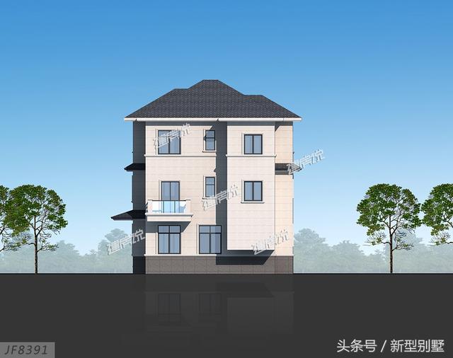 占地128平米的三层新中式别墅设计图，简约大气，不妨你来建一栋？