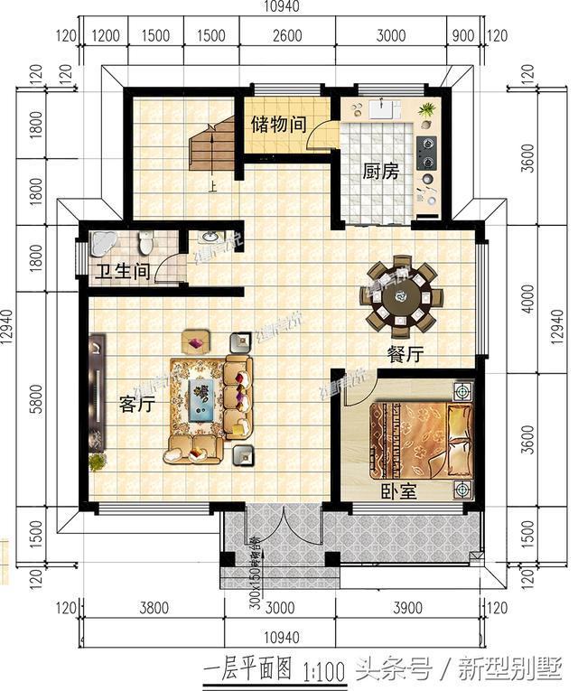 占地128平米的三层新中式别墅设计图，简约大气，不妨你来建一栋？
