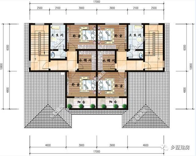 两栋三层兄弟双拼别墅设计图，户型好，是你想要的那款。