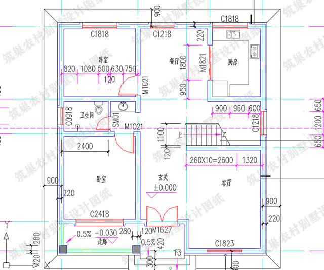 简约美观二层欧式小别墅全套施工图，10×12米，造价25万，宽敞又舒适