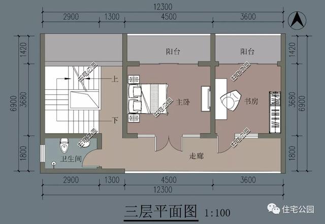 12×13米中式带庭院别墅设计图，外观雅致颇具格调，室内布局颇为考究