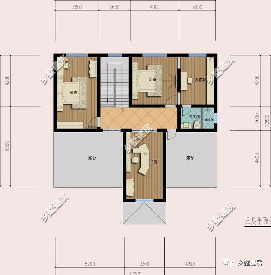 16x14米三层别墅设计图，带院子+花园，造价52万左右，你觉得值吗？