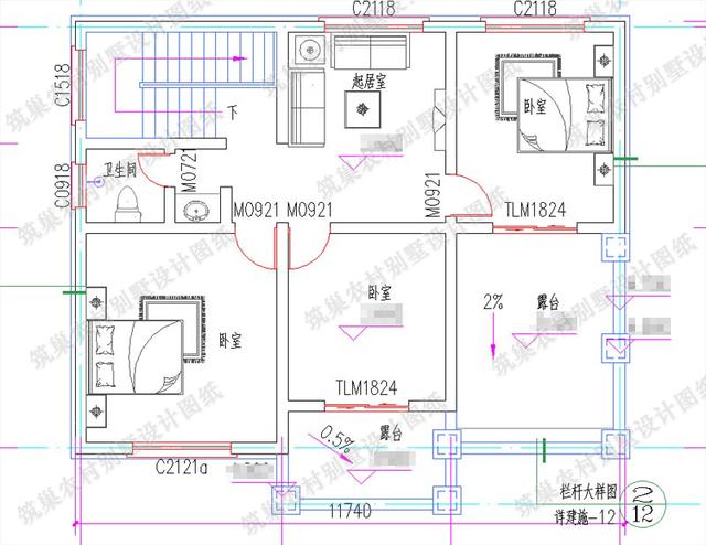 11x9米二层别墅设计图，带堂屋，既好看又实用，造价20万。