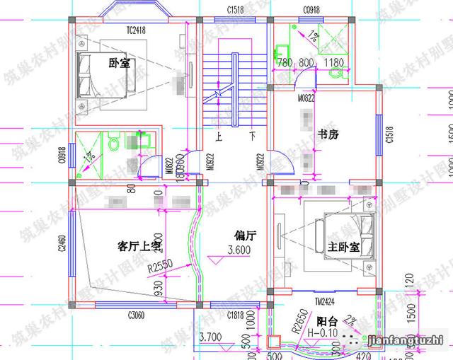 11×12米三层简约别墅设计图，带复式挑空大客厅，造价30万以内。
