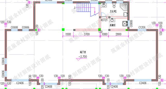 21米x11米二层别墅设计图，带地下室，造价60万。