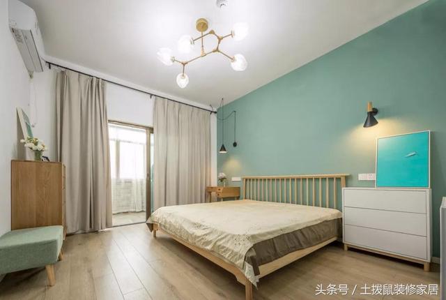 132㎡婚房北欧+日式混搭风装修，高颜值，卧室的配色特特别美。