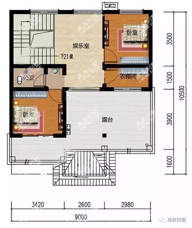 两栋面积小的三层平屋顶别墅设计图，不仅外观美，造价还很低。