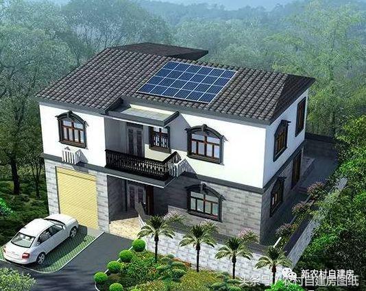 这款两层别墅设计图造价不到25万，最精妙的地方是太阳能发电还能节省电费