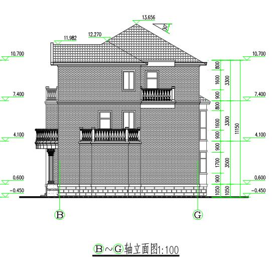三层独栋别墅设计图，外观造型古朴大方，经济实用
