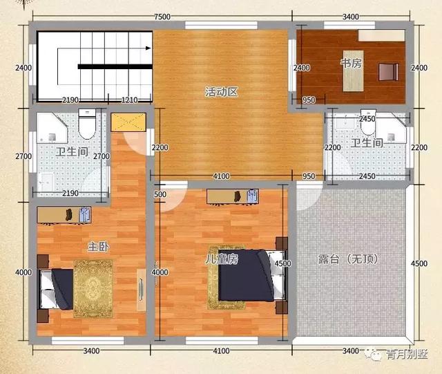 10.9米×9米砖混结构二层小户型别墅设计图，造价经济