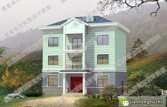 12×9米三层农村别墅设计图，带阁楼，简约大气经济实用，适合农村建房。