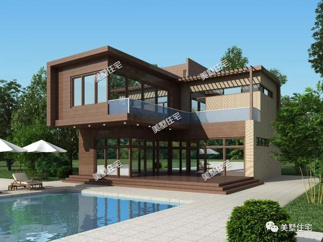 11X12米二层现代别墅设计图，带户外平台，简洁而不简单