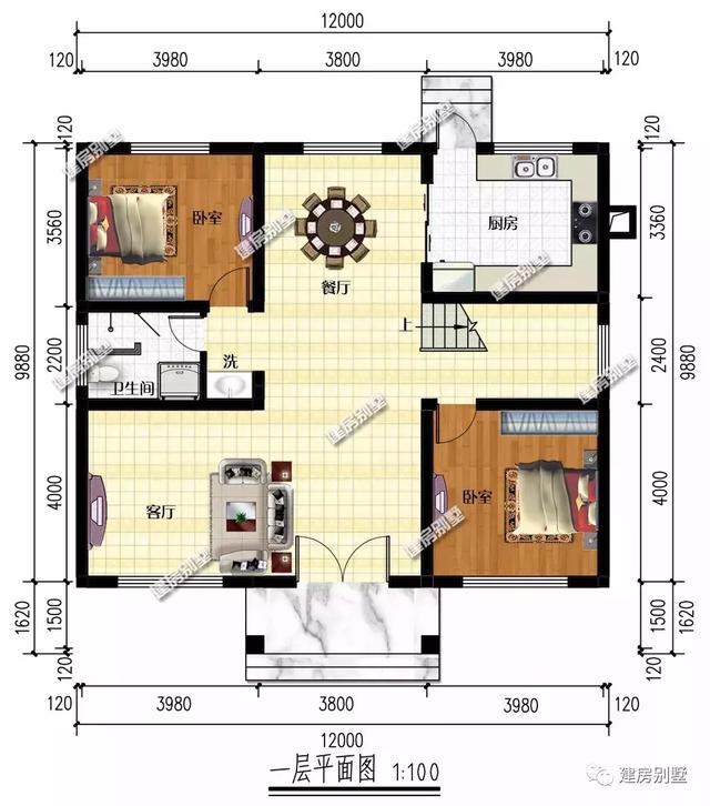 两栋面宽均为12米的别墅设计图，您喜欢哪套？