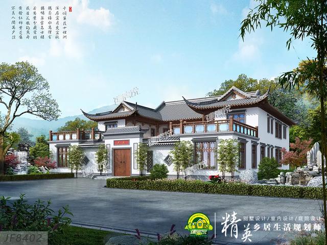 中式四合院别墅设计图，建栋好别墅，造福几代人