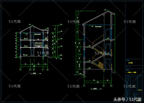 复式3层独栋别墅全套设计施工图纸，外观造型简洁大气，功能分区合理
