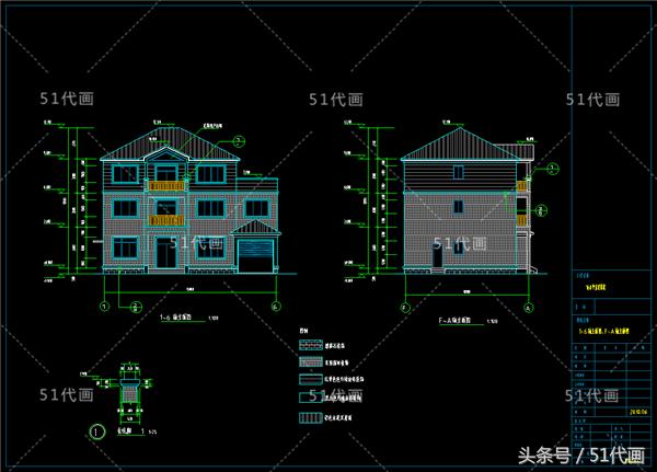 复式3层独栋别墅全套设计施工图纸，外观造型简洁大气，功能分区合理