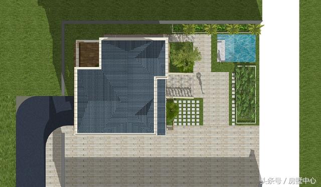 欧式三层别墅设计图，带游泳池+菜园，大概是所有人的理想住所了