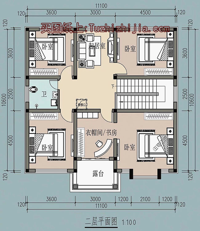 120平米农村房屋设计图，一到三层别墅户型都有！
