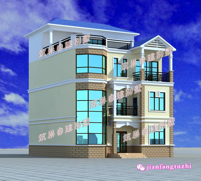 实用四层农村别墅设计图，10x13米2厅9卧，空间利用高。