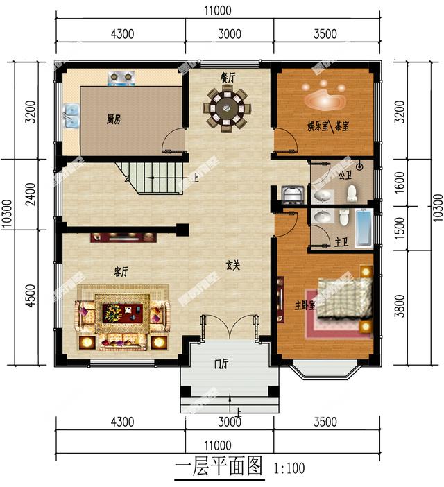 11x10.3四层别墅设计图，占地118平，欢迎参考！