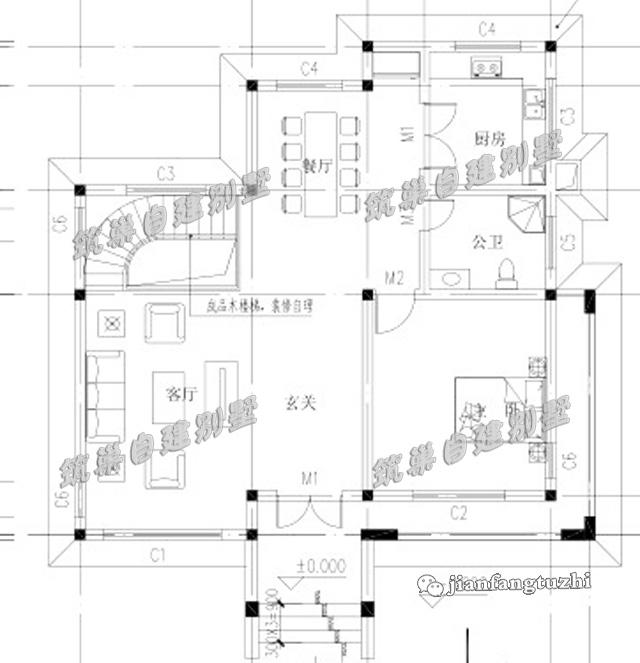 简欧式二层别墅设计图，简约实用，造价低廉。