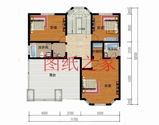 漂亮实用的农村三层别墅设计图，130平7个卧室。