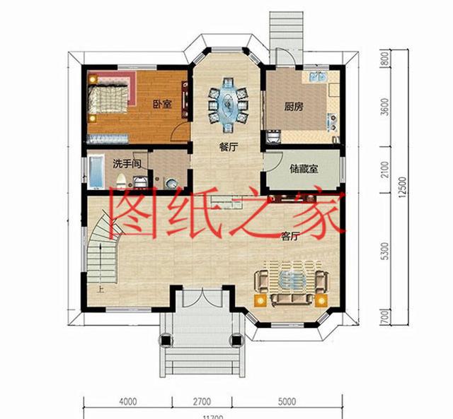 漂亮实用的农村三层别墅设计图，130平7个卧室。