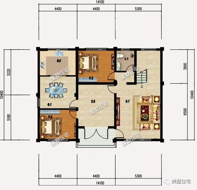 6套带堂屋别墅设计图，专为您的生活习惯而设计，欢迎带走。