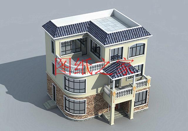 100平米的三层别墅设计图，小户型适应性强，不受宅基地影响！