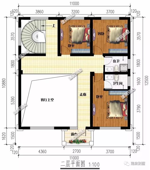 面宽11米三层别墅设计图，第一栋是我们全家人想要的户型！