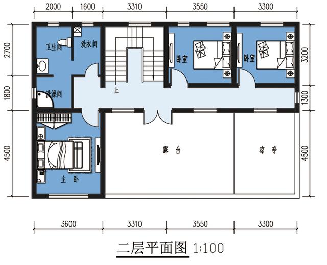 14米*10米二层别墅设计图，5室1厅带火炕房，这个冬天不太冷！