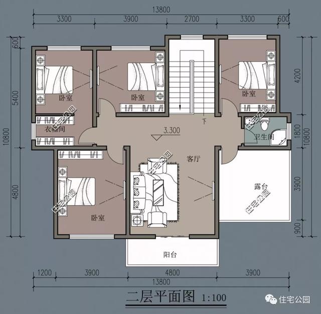 中式农村自建房别墅设计图，大堂屋大客厅多卧室设计，太实用了